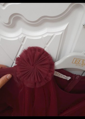 Bordo Uzun Kollu Drapeli Uzun Abiye - Görsel 4