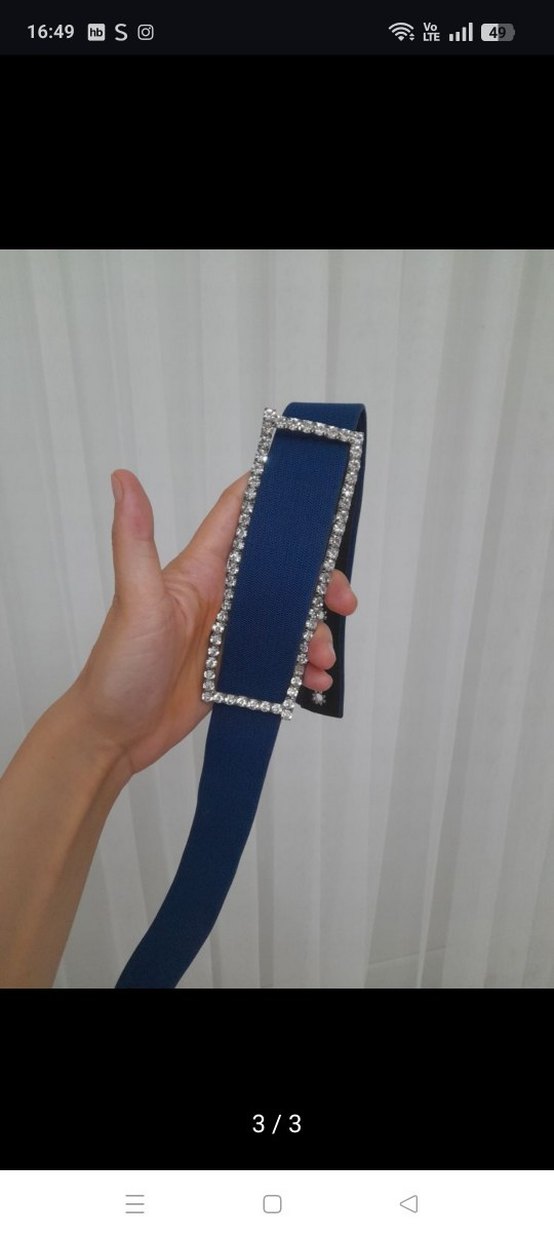 Mavi Pilili Uzun Bohem Kadın Elbise - Görsel 3