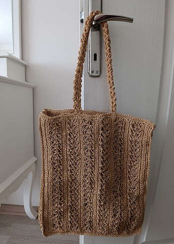 Bej Örgü Kadın Çanta - Görsel 4