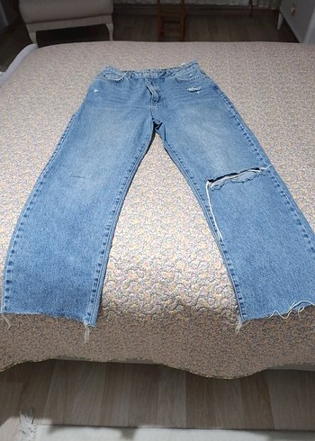 Yırtık Detaylı Mavi Kadın Jean - Görsel 2