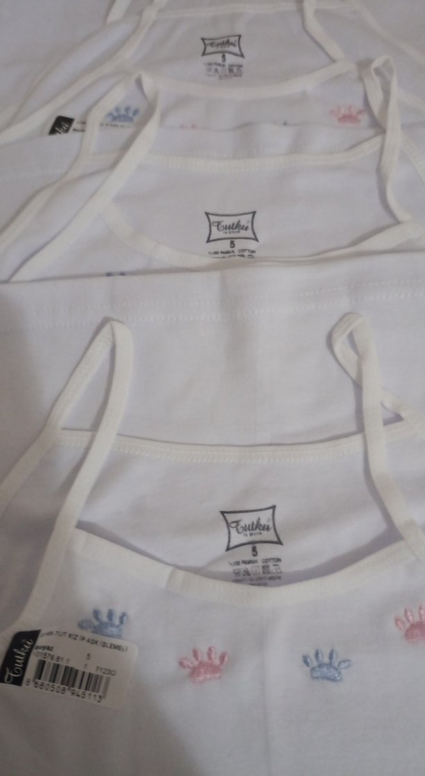 Nakışlı Beyaz Çocuk Atlet - Görsel 2