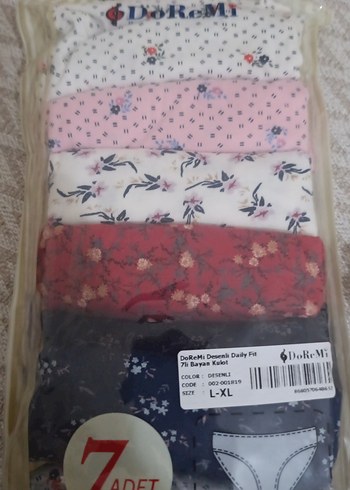 Kadın Çok Renkli Mini Baskılı 7'li Külot Seti - Görsel 2