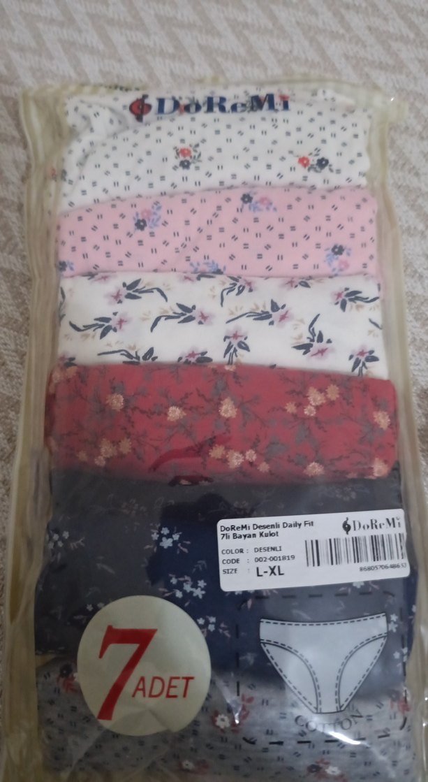 Kadın Çok Renkli Mini Baskılı 7'li Külot Seti - Görsel 2