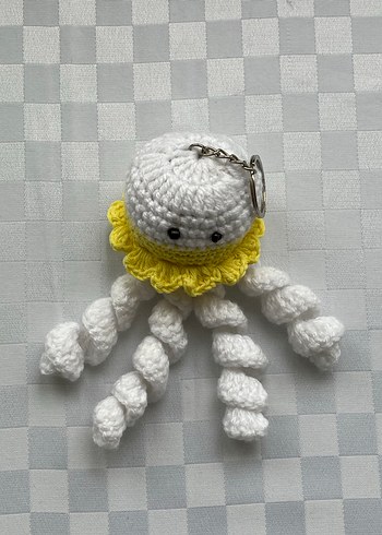 Sarı Örgü Ahtapot Anahtarlık - Görsel 2