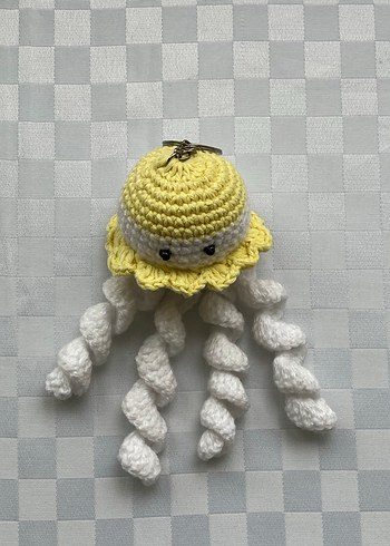 Sarı Örgü Ahtapot anahtarlık - Görsel 2