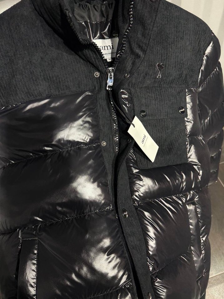 Siyah Parlak Ami Erkek Mont - Görsel 3