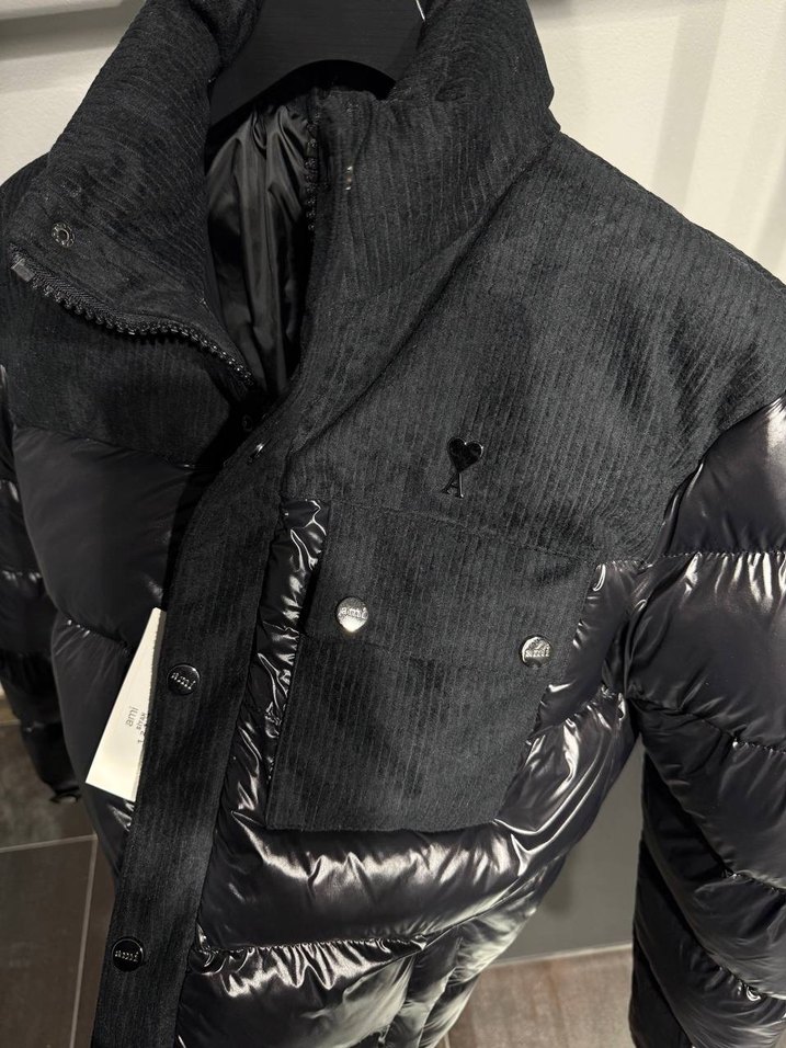 Siyah Parlak Ami Erkek Mont - Görsel 2