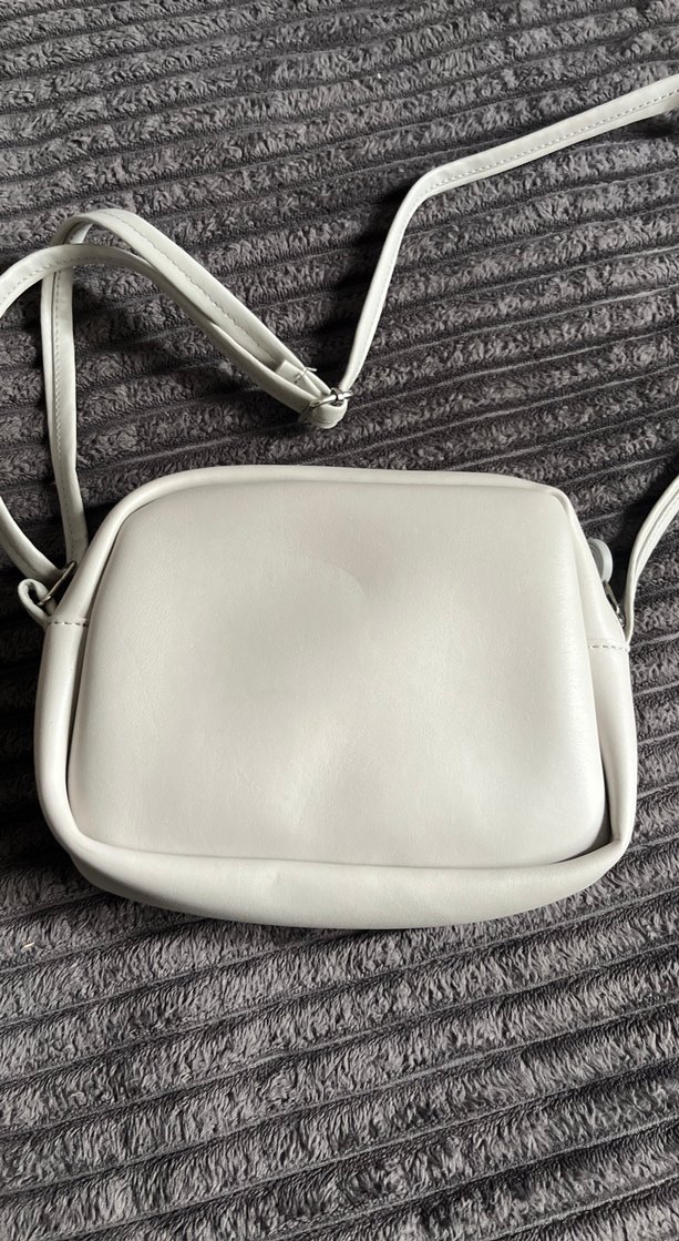 Beyaz Deri Kadın Omuz Çantası - Görsel 3