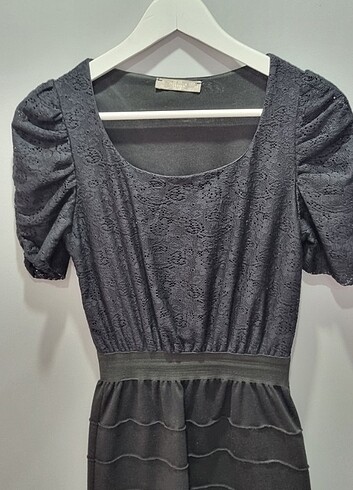 Siyah Mini Elbise - Görsel 5