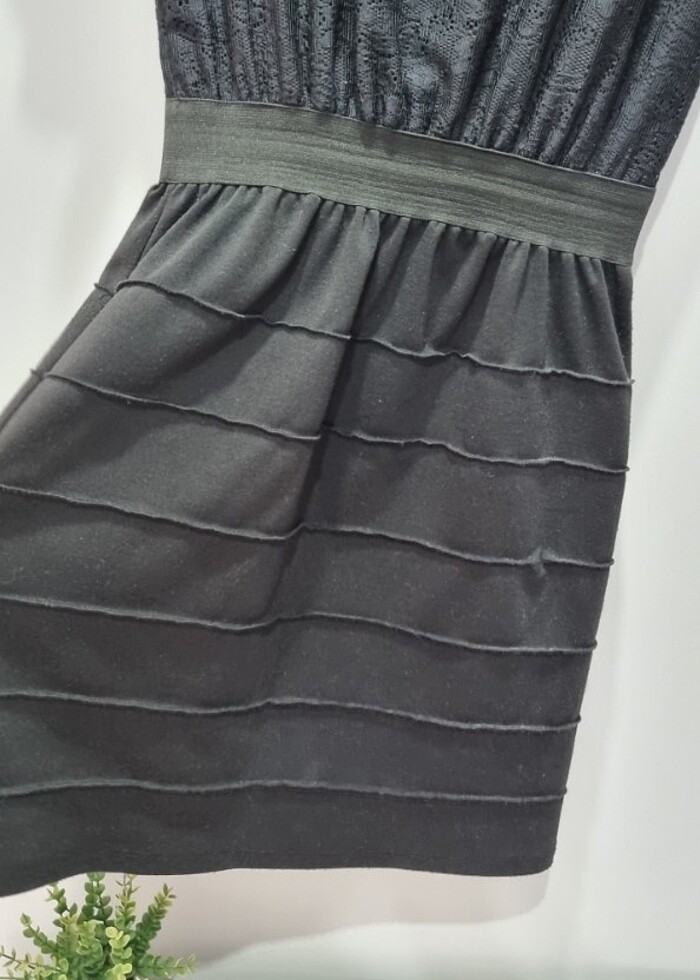 Siyah Mini Elbise - Görsel 2