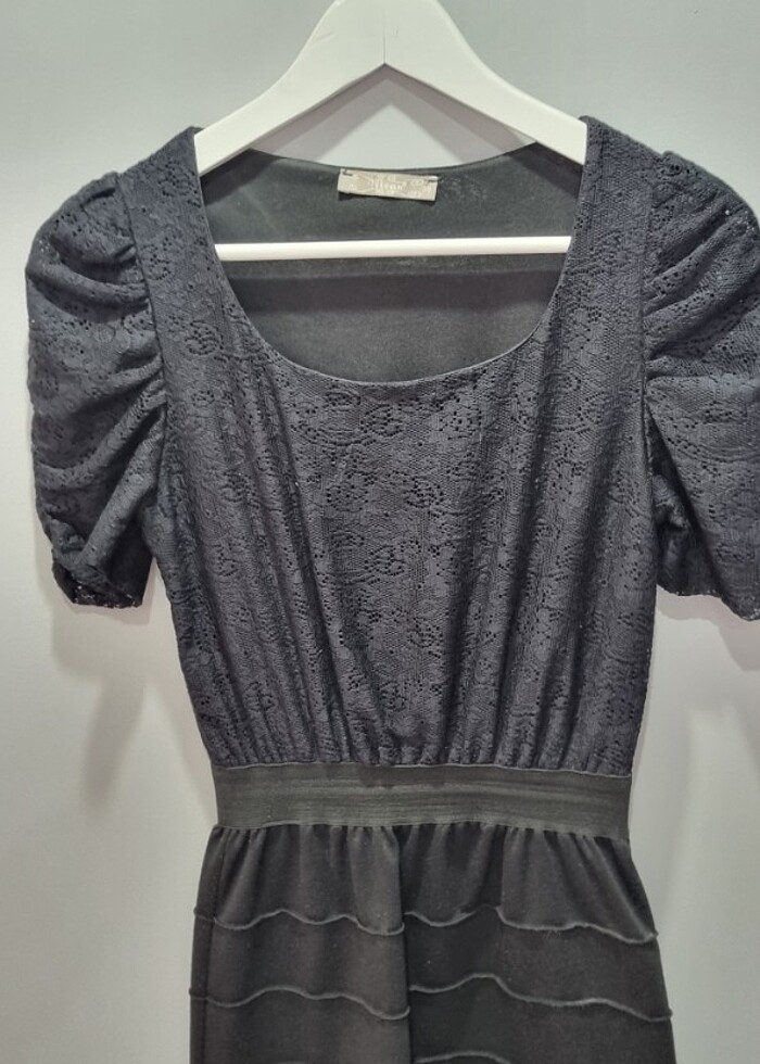 Siyah Mini Elbise - Görsel 5