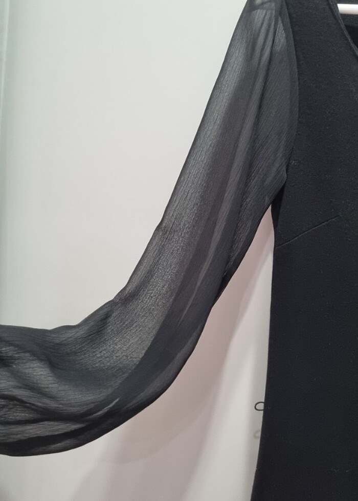 Siyah Mini Elbise - Görsel 5