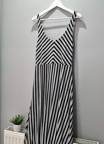 Gri siyah maxi elbise - Görsel 5