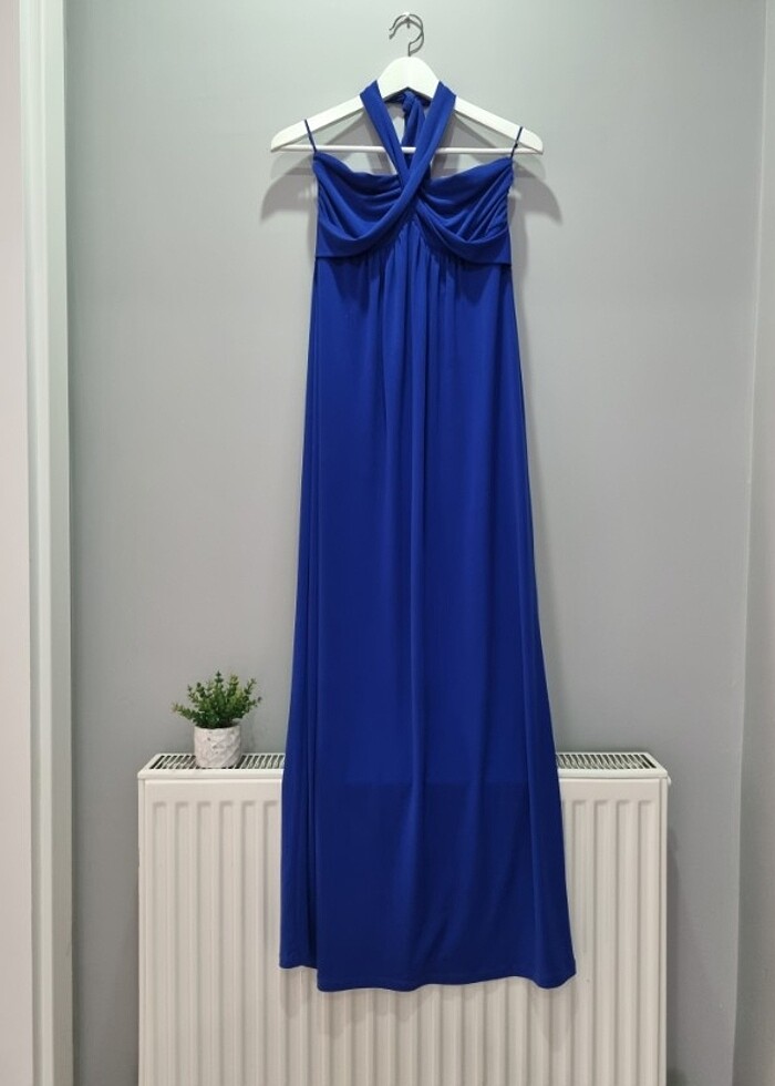 Mavi Maxi Elbise - Görsel 2