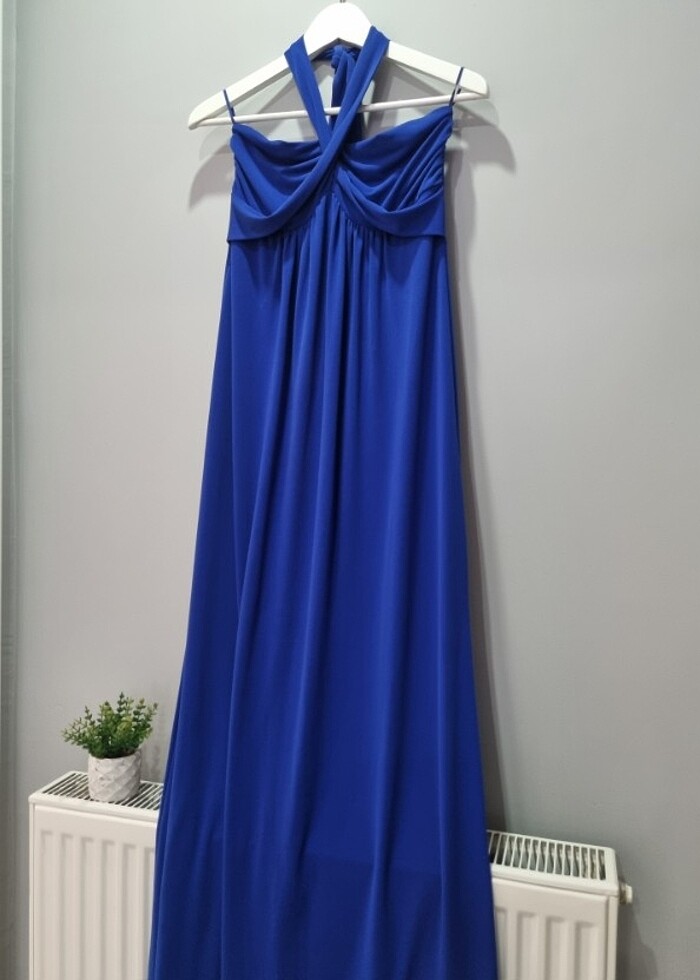 Mavi Maxi Elbise - Görsel 3