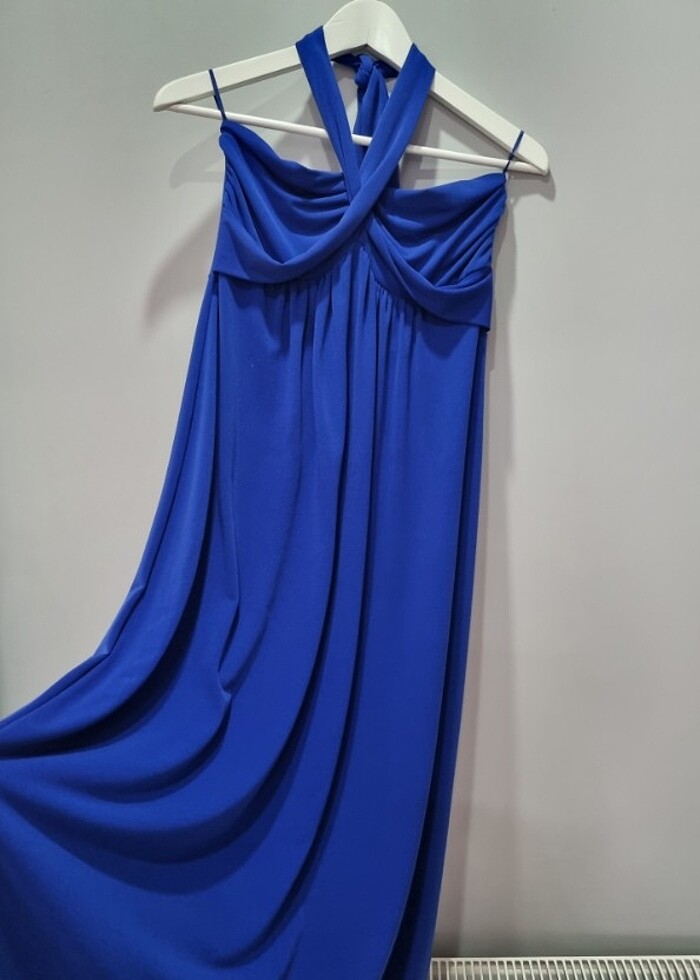 Mavi Maxi Elbise - Görsel 5