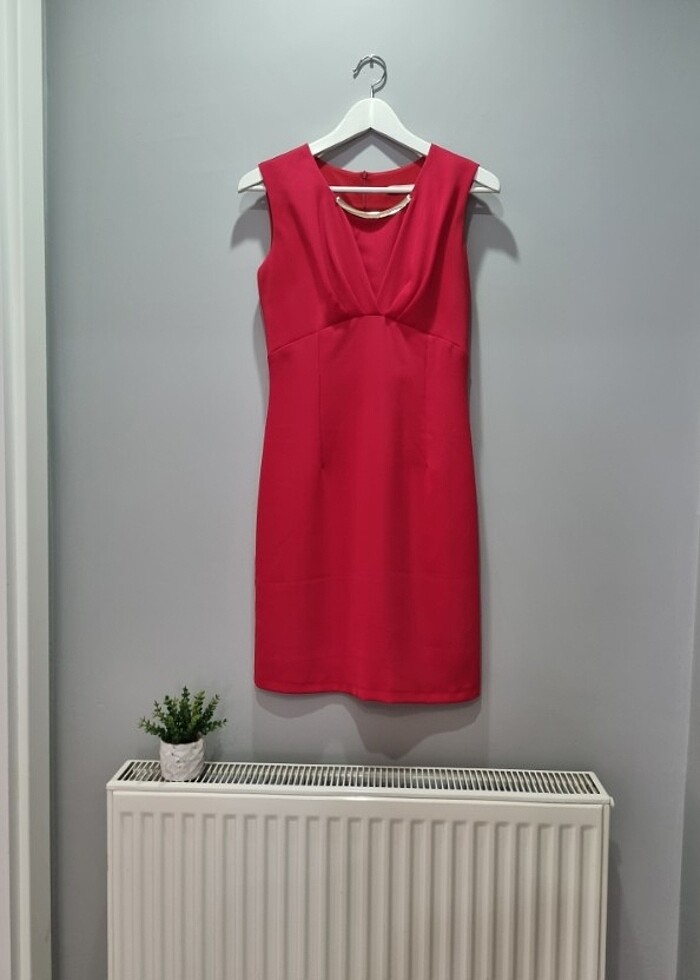 Kırmızı Mini Elbise - Görsel 3