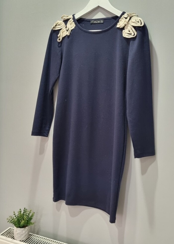 Lacivert Kısa Elbise - Görsel 4