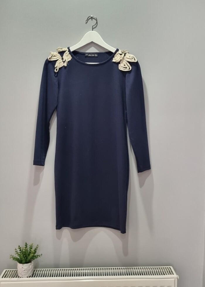 Lacivert Kısa Elbise - Görsel 5