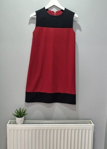 Bordo Siyah mini elbise - Görsel 5