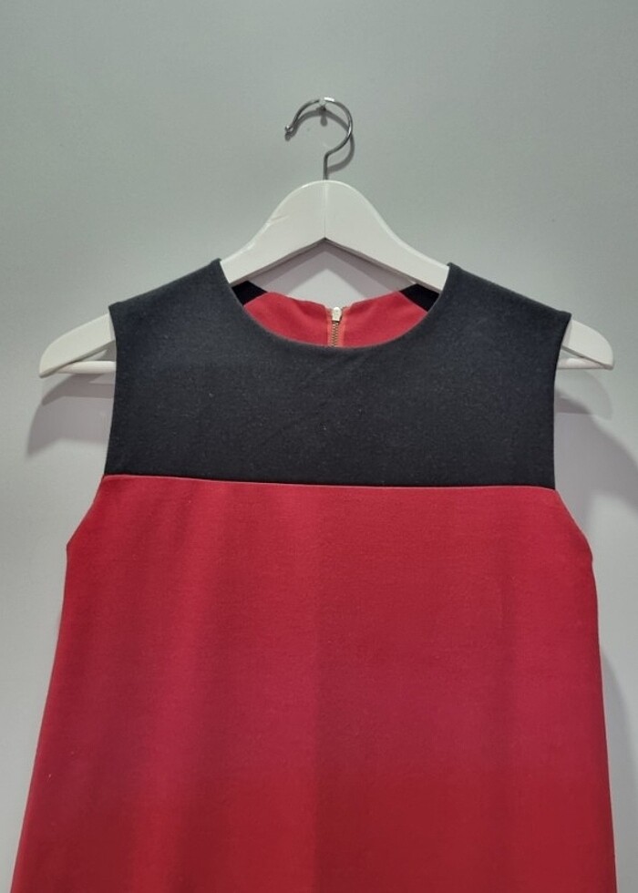 Bordo Siyah mini elbise - Görsel 4