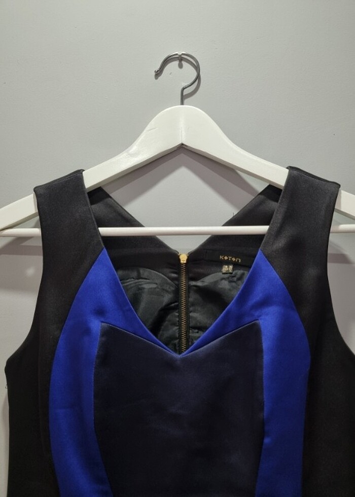 Mavi Siyah Kısa Elbise - Görsel 3