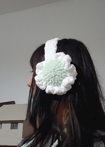 Çiçek örgü kulaklık - Görsel 2