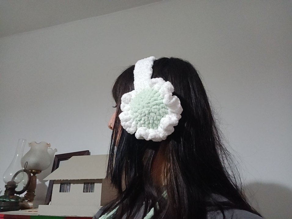 Çiçek örgü kulaklık - Görsel 2