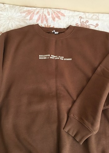 Kadın Kahverengi Süet Sweatshirt - Görsel 7