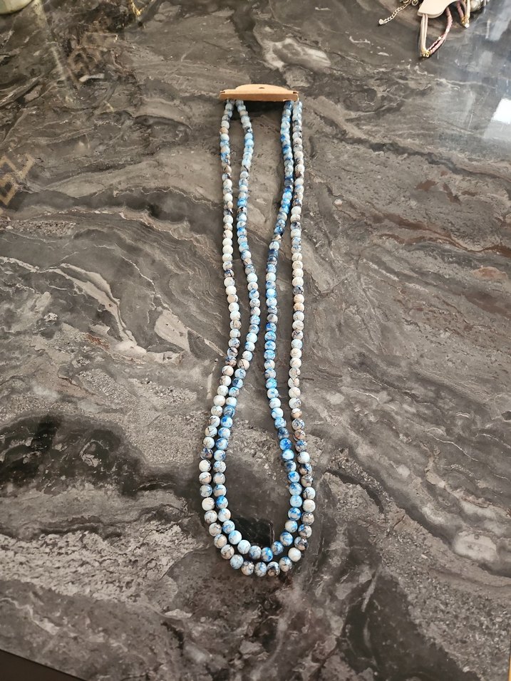 Uzun Bohem Boncuklu Turkuaz Kolye - Görsel 2
