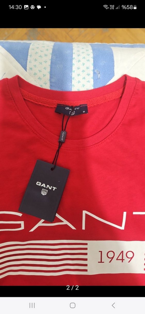 GANT Kırmızı Baskılı Erkek Tişört - Görsel 2