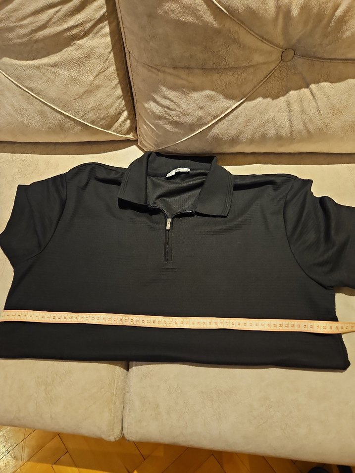 Fermuarlı Siyah Erkek Polo Tişört - Görsel 5