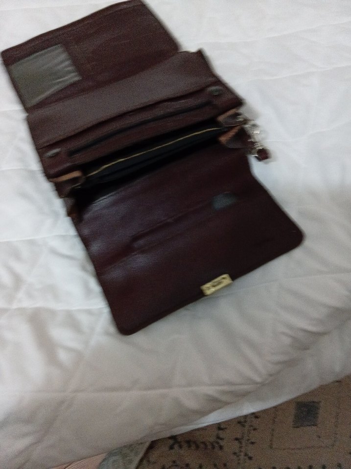 mürdüm Deri Vintage erkek kol Cüzdanı - Görsel 3