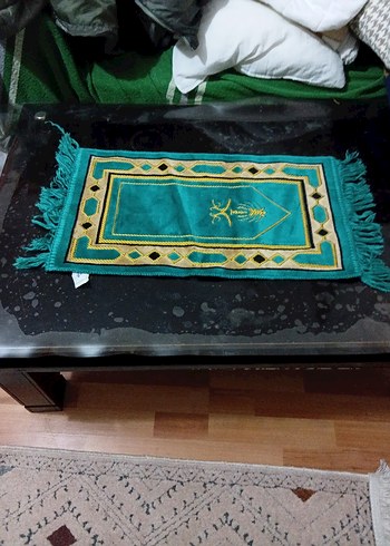 Nakışlı Turkuaz Renkli Halı kadife kumaş - Görsel 2