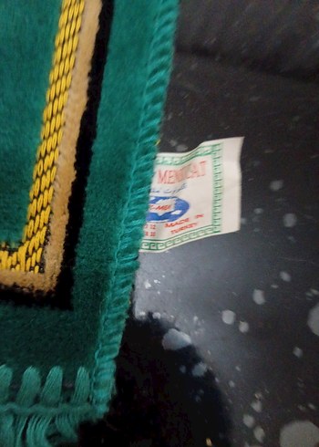 Nakışlı Turkuaz Renkli Halı kadife kumaş - Görsel 4