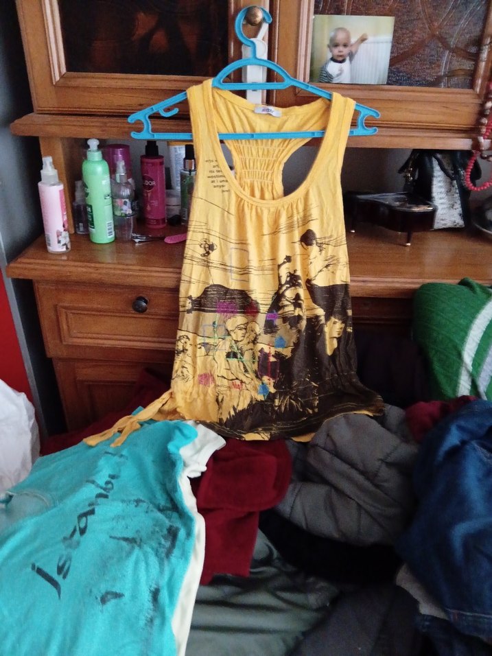 Sarı Baskılı Bohem Kolsuz Mini Üst ürün sıfırdır# miray# - Görsel 3