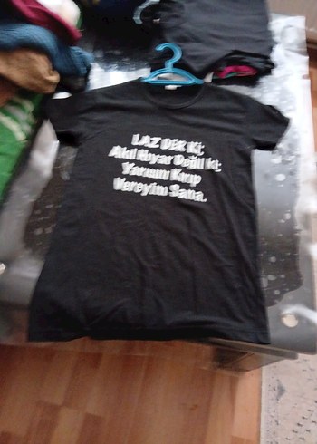 Baskılı Siyah Kız Tişörtü, Kısa Kollu, Salaş - Görsel 4