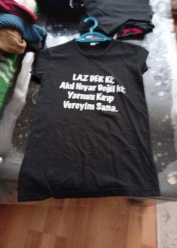 Baskılı Siyah Kız Tişörtü, Kısa Kollu, Salaş - Görsel 3