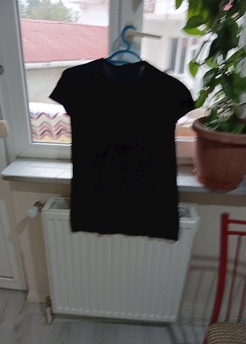 Baskılı Siyah Kız Tişörtü, Kısa Kollu, Salaş - Görsel 2