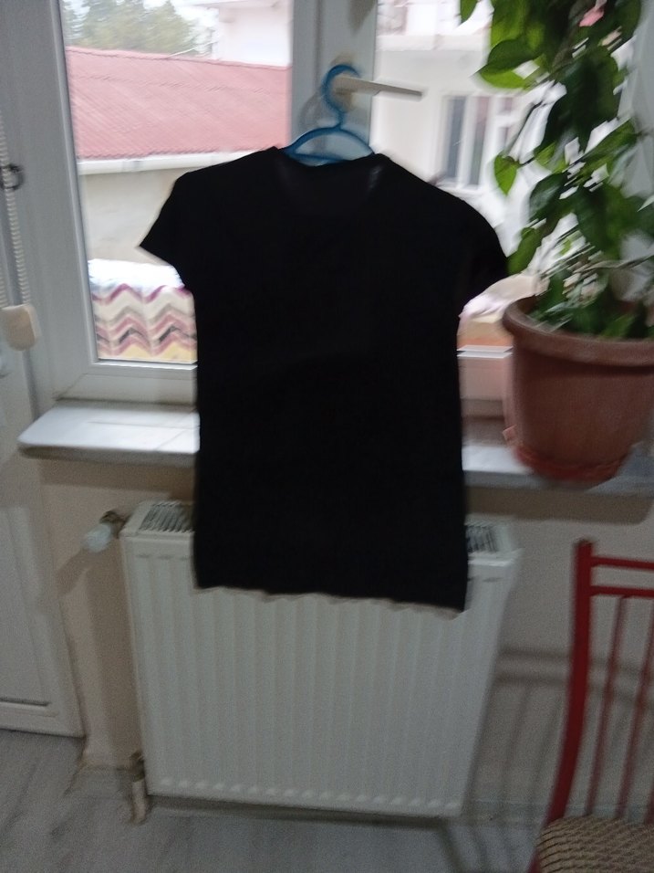 Baskılı Siyah Kız Tişörtü, Kısa Kollu, Salaş - Görsel 2