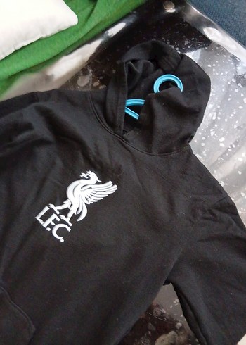 Siyah Kapüşonlu Baskılı Kadın Sweatshirt YENİDİR lcw - Görsel 5