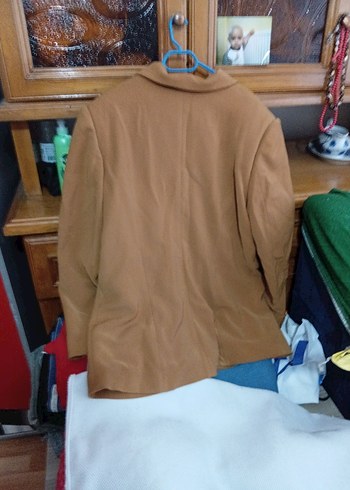 Bej Kadın Süet Midi Blazer Ceket - Görsel 3