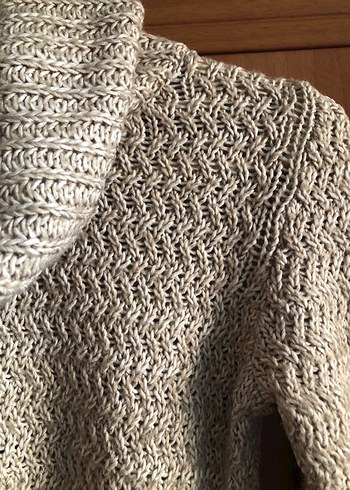 Bohem Tarzı Bej Örgü Kadın Kazak - Görsel 2