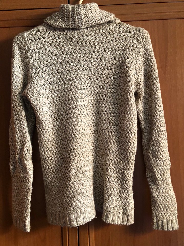 Bohem Tarzı Bej Örgü Kadın Kazak - Görsel 3