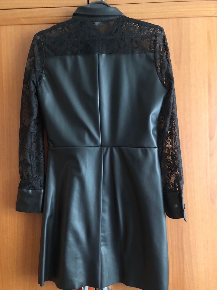 Düğmeli Siyah Midi Gotik Kadın Elbise - Görsel 4