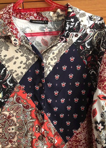 Bohem Çok Renkli Desenli Gömlek - Görsel 2