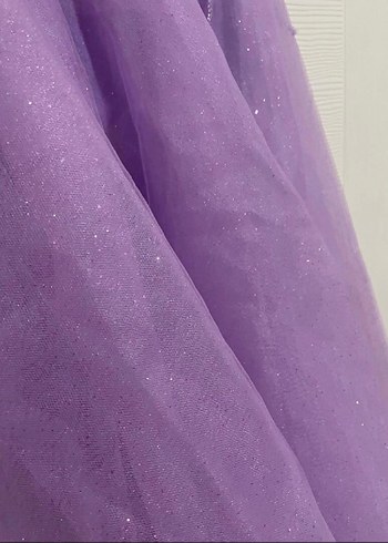 Mor Çiçekli Uzun Abiye Elbise - Görsel 3