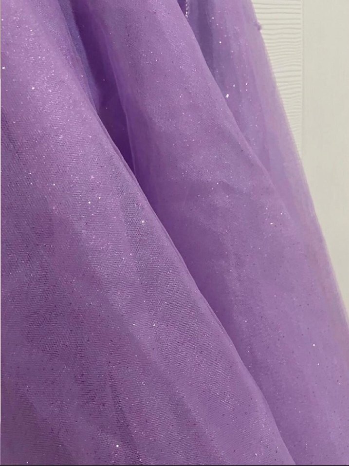 Mor Çiçekli Uzun Abiye Elbise - Görsel 3