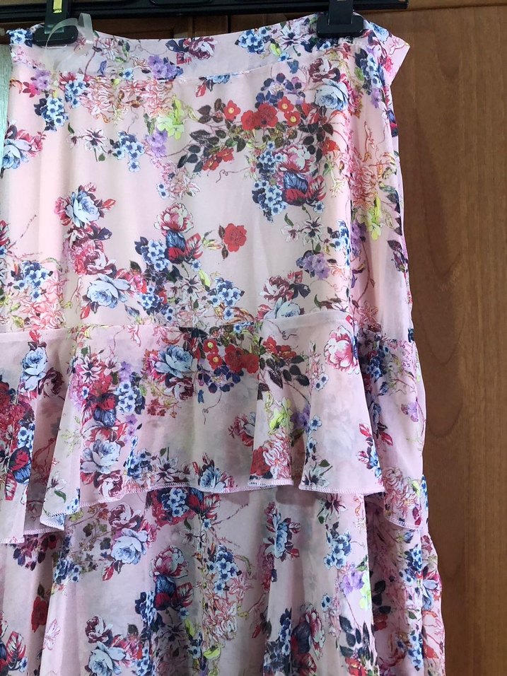 Pembe Bohem Uzun Fırfırlı Etek - Görsel 5