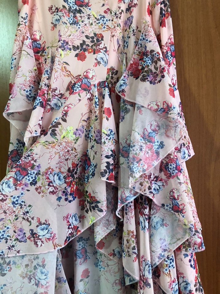 Pembe Bohem Uzun Fırfırlı Etek - Görsel 2